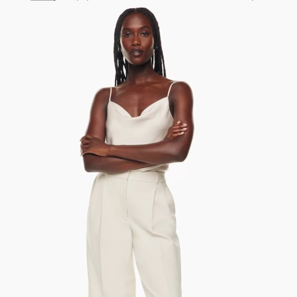 Aritzia Babaton Cowlneck Camisole Bark Brown size S - Picture 4 of 5